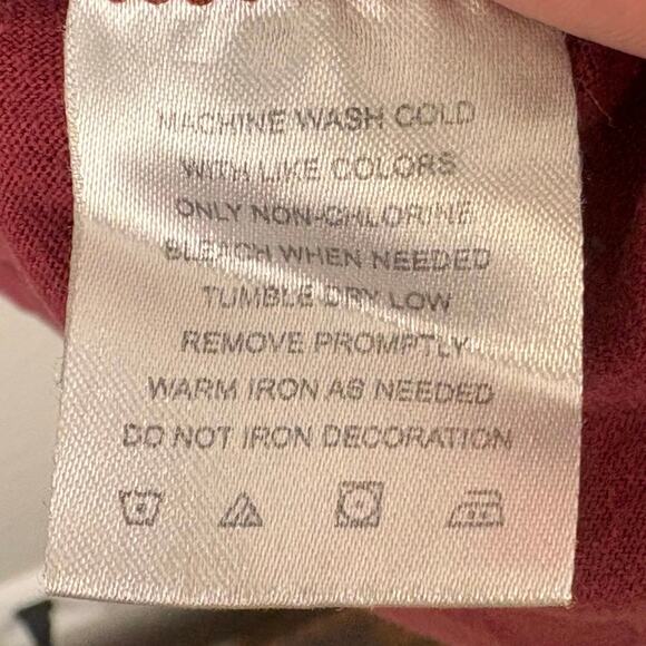 Sun River Men’s Size XL Maroon Deer Forest Graphic 100% Cotton Long Sleeved Tee - Picture 6 of 7